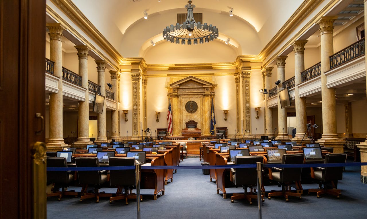 - Freedom’s Lodge Robert Cekada ATF director Senate Judiciary Committee confirmation hearing February 2026 — grand government chamber with elegant columns representing the confirmation process
